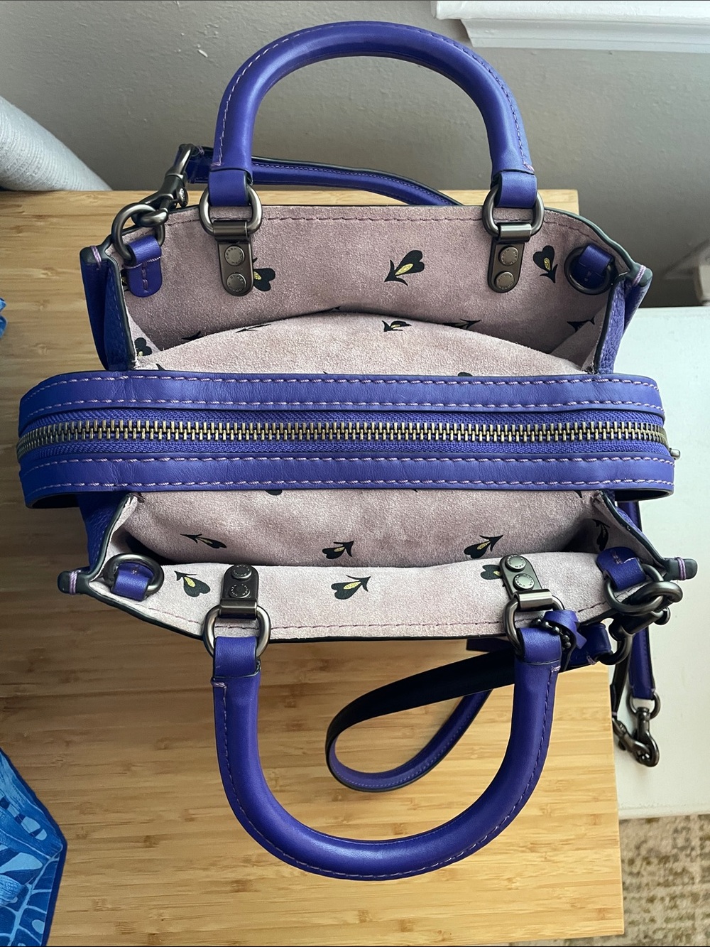 Coach 1941 X Disney Purple "Dark Fairy Tale" Pebble Leather Rogue 25 Satchel Bag - Picture 17 of 17